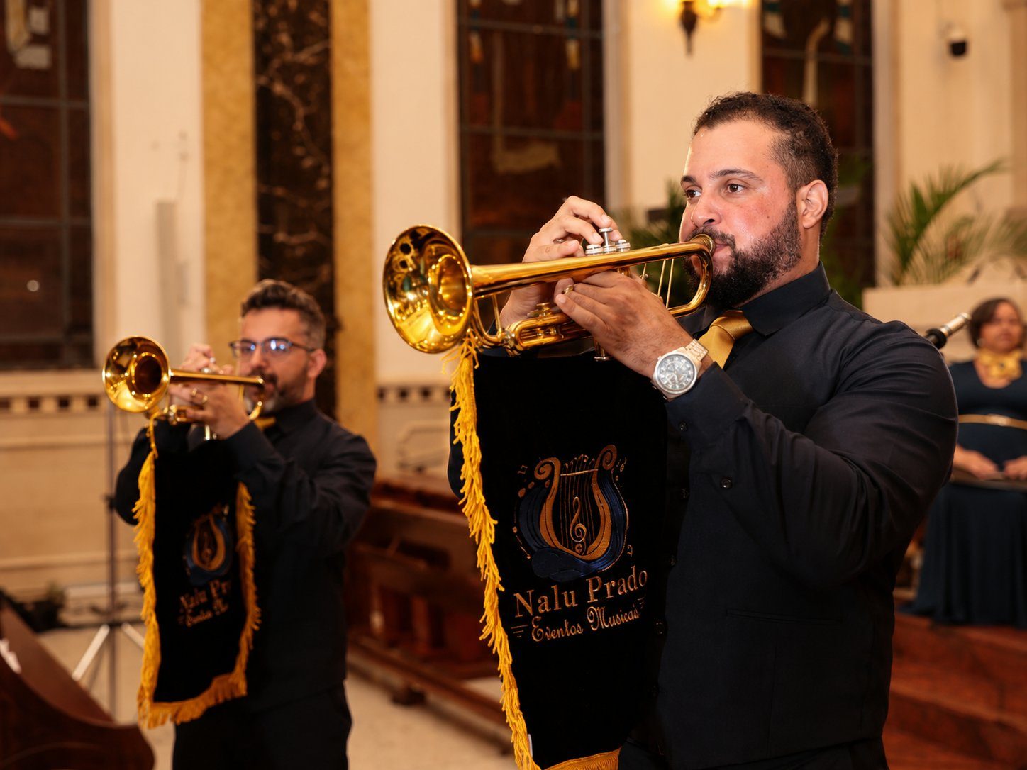 Trompetistas da Nalu Prado em evento